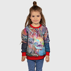 Свитшот детский Cyber skull Vanguard pattern, цвет: 3D-красный — фото 2