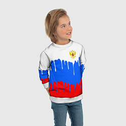 Свитшот детский Флаг герб russia, цвет: 3D-белый — фото 2