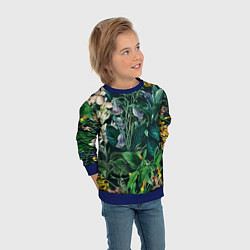 Свитшот детский Цветы Темный Сад, цвет: 3D-синий — фото 2