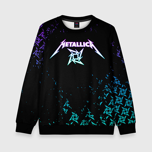 Детский свитшот Metallica металлика neon / 3D-Черный – фото 1