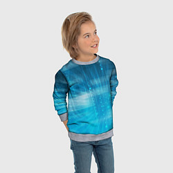 Свитшот детский Линии на голубом фоне, цвет: 3D-меланж — фото 2