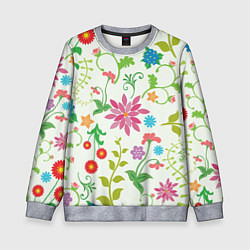 Свитшот детский Поле полевых цветов, цвет: 3D-меланж