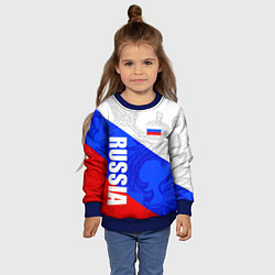 Свитшот детский RUSSIA - SPORTWEAR - ТРИКОЛОР, цвет: 3D-синий — фото 2