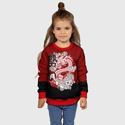 Свитшот детский Китайский Дракон Символ Добра, цвет: 3D-красный — фото 2