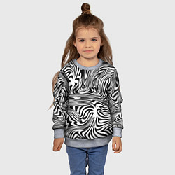 Свитшот детский Сумасшедшая зебра Абстрактный узор с извилистыми л, цвет: 3D-меланж — фото 2