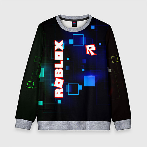 Детский свитшот ROBLOX неоновые кубики / 3D-Меланж – фото 1
