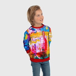 Свитшот детский Импрессионизм Лето Абстракция Impressionism Summer, цвет: 3D-красный — фото 2