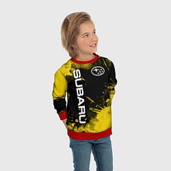 Свитшот детский СУБАРУ - SUBARU Желтые пятна, цвет: 3D-красный — фото 2