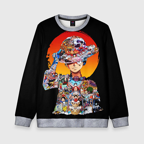 Детский свитшот ВАН ПИС АРКИ В ЛУФФИ ONE PIECE / 3D-Меланж – фото 1