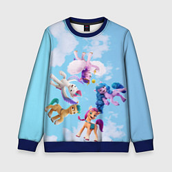 Свитшот детский My Little Pony летают в облаках, цвет: 3D-синий