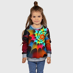Свитшот детский Красочная неоновая спираль Colorful neon spiral, цвет: 3D-меланж — фото 2