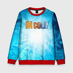 Свитшот детский IN COLD horizontal logo with blue ice, цвет: 3D-красный