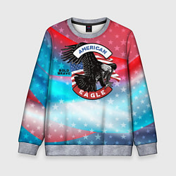 Свитшот детский Американский орел USA, цвет: 3D-меланж