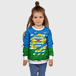 Свитшот детский ВДВ РАЗОРВАННАЯ ТКАНЬ, цвет: 3D-белый — фото 2