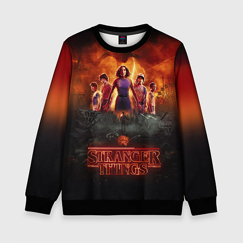 Детский свитшот ОЧЕНЬ СТРАННЫЕ ДЕЛА STRANGER THINGS / 3D-Черный – фото 1