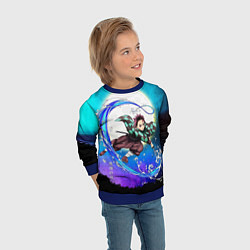 Свитшот детский Клинок, рассекающий демонов Танджиро Tanjiro, цвет: 3D-синий — фото 2