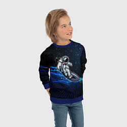 Свитшот детский Космонавт на серфинге, цвет: 3D-синий — фото 2