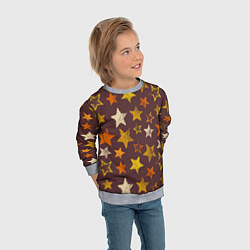 Свитшот детский Звездное коричневое небо, цвет: 3D-меланж — фото 2