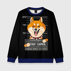 Свитшот детский Злая сиба-ину, цвет: 3D-синий
