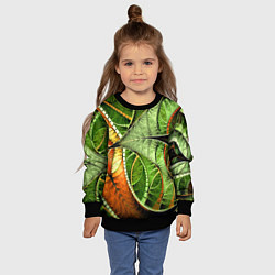 Свитшот детский Растительный абстрактный фрактальный паттерн Veget, цвет: 3D-черный — фото 2