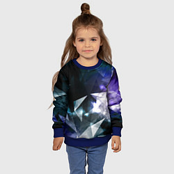 Свитшот детский Алмазные треугольники, цвет: 3D-синий — фото 2