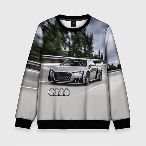 Детский свитшот Ауди на скоростном шоссе Audi on the expressway / 3D-Черный – фото 1