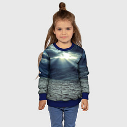 Свитшот детский Трещины на земле пустыня, цвет: 3D-синий — фото 2