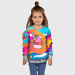 Свитшот детский Слоненок идет купаться, цвет: 3D-меланж — фото 2