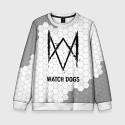 Свитшот детский Watch Dogs Glitch на темном фоне FS, цвет: 3D-белый