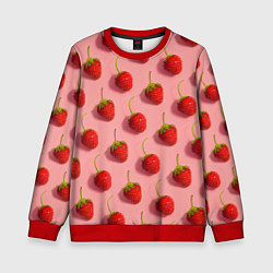 Свитшот детский Strawberry Pattern, цвет: 3D-красный
