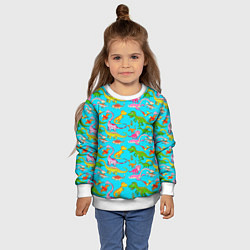 Свитшот детский FUNNY DINOSAURS, цвет: 3D-белый — фото 2