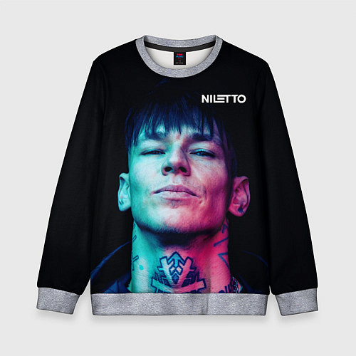 Детский свитшот Нилетто - модная музыка / 3D-Меланж – фото 1