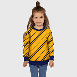 Свитшот детский Полосы желтые черные, цвет: 3D-синий — фото 2