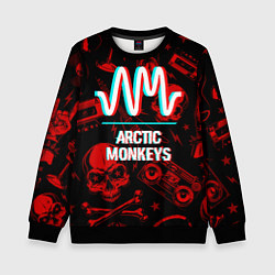 Свитшот детский Arctic Monkeys Rock Glitch, цвет: 3D-черный