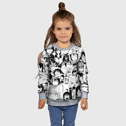 Свитшот детский Добро пожаловать в ад? Ирума! pattern, цвет: 3D-меланж — фото 2