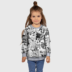 Свитшот детский Тяжёлый труд в подземелье pattern, цвет: 3D-меланж — фото 2