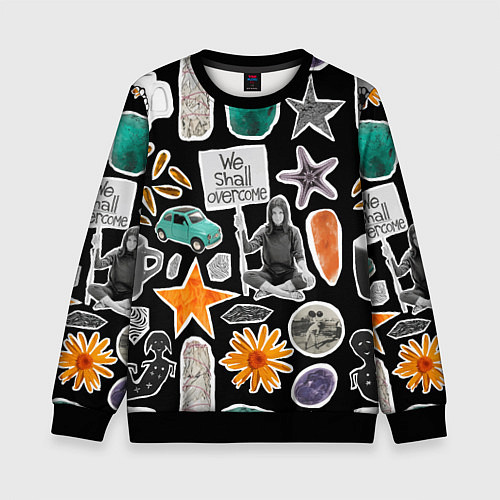 Детский свитшот Underground pattern We shall overcome / 3D-Черный – фото 1