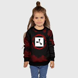 Свитшот детский Символ Rust и краска вокруг на темном фоне, цвет: 3D-черный — фото 2