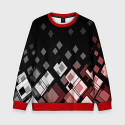 Свитшот детский Geometric pattern черно-коричневый узор Ромбы, цвет: 3D-красный