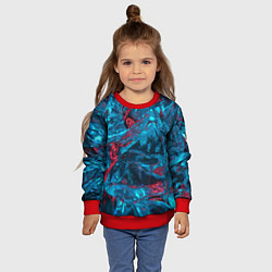 Свитшот детский Неоновые куски льда - Голубой и красный, цвет: 3D-красный — фото 2