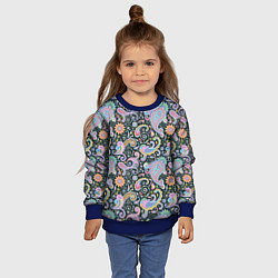 Свитшот детский Узоры Роспись Орнамент, цвет: 3D-синий — фото 2
