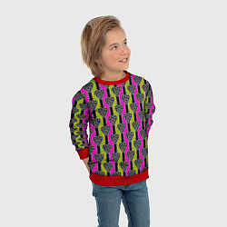 Свитшот детский Striped multicolored pattern Сердце, цвет: 3D-красный — фото 2