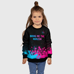 Свитшот детский Bring Me the Horizon Neon Gradient, цвет: 3D-черный — фото 2