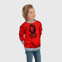 Свитшот детский Че Гевара - на красном фоне, цвет: 3D-меланж — фото 2