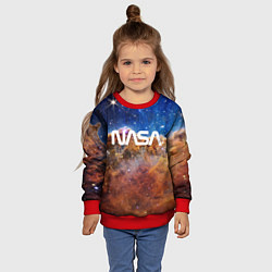 Свитшот детский Лого NASA и Туманность Киля, цвет: 3D-красный — фото 2