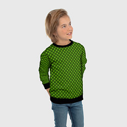 Свитшот детский Зеленый узоры крестиком, цвет: 3D-черный — фото 2