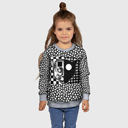 Свитшот детский Кот одноглазый, цвет: 3D-меланж — фото 2