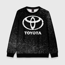 Свитшот детский Toyota с потертостями на темном фоне, цвет: 3D-черный