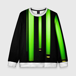 Свитшот детский Абстрактные неоновые колбы с кислотой - Зелёный, цвет: 3D-белый