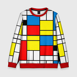 Свитшот детский Texture of squares rectangles, цвет: 3D-красный